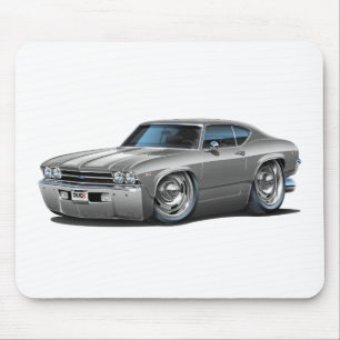 Chevelle Silber-Weißes Auto 1969 Mousepad