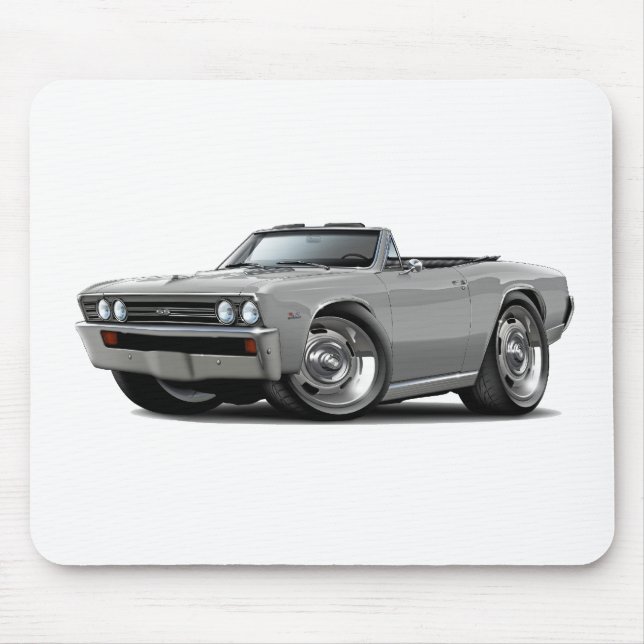 Chevelle silbernes Kabriolett 1967 Mousepad (Vorne)