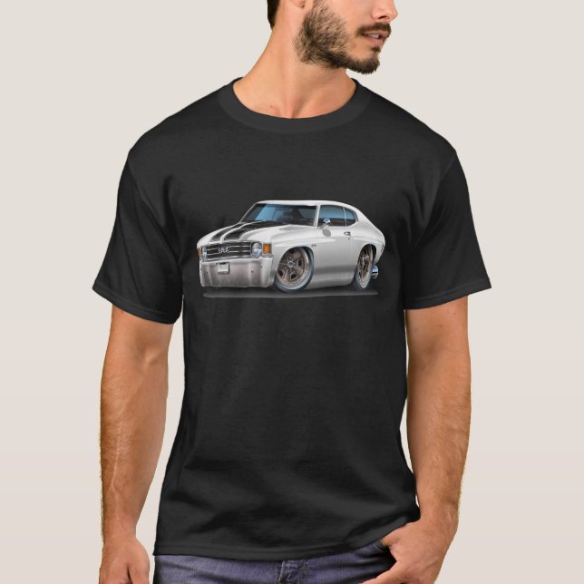 Chevelle Weiß-Schwarzes Auto 1971-72 T-Shirt (Vorderseite)