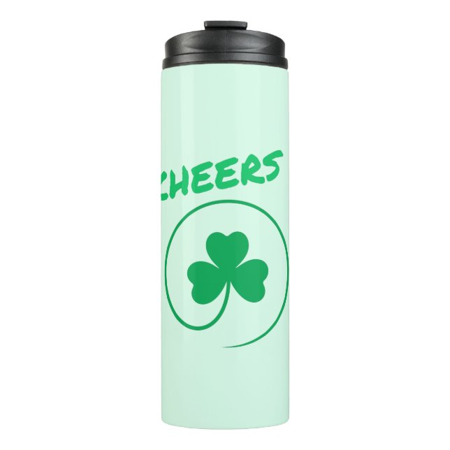 Chever, Clover, Kleeblatt, Irish Green, St Patrick Thermosbecher (Vorderseite)