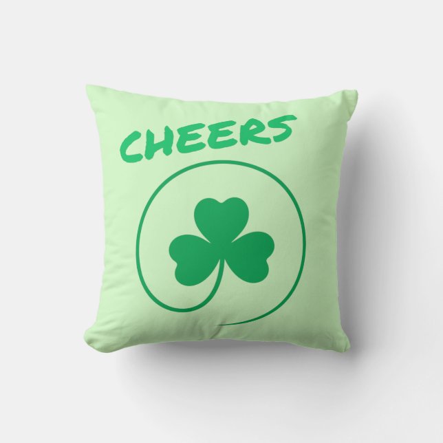 Chever Clover Kleeblatt Irish Green St Patricks Da Kissen (Vorderseite)