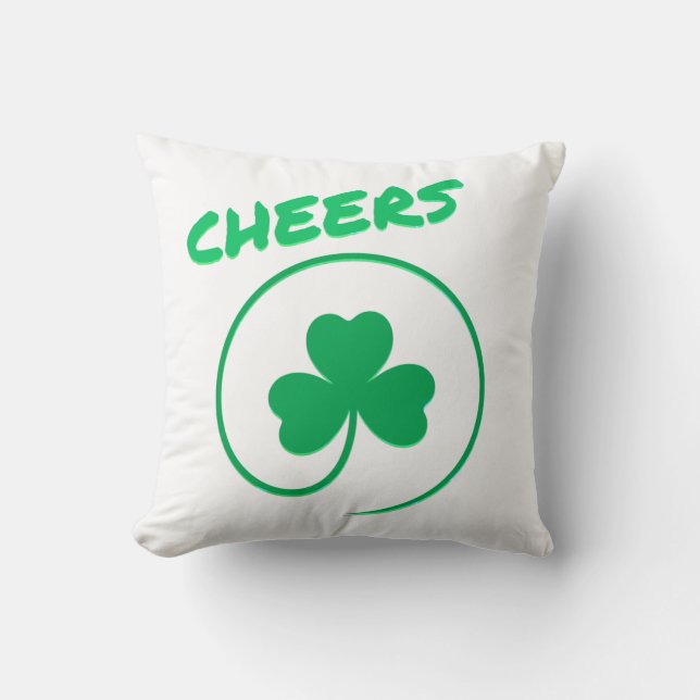 Chever Clover Kleeblatt Irish Green St Patricks Da Kissen (Vorderseite)