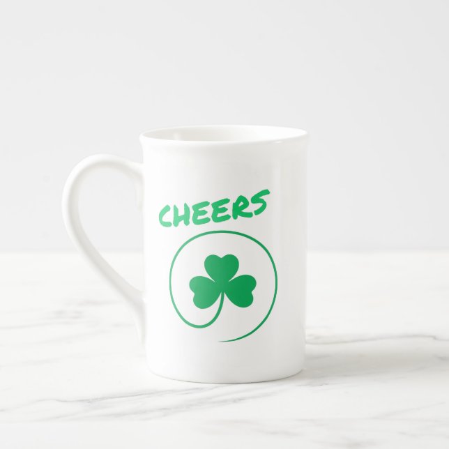 Chever Clover Kleeblatt Irish Green St Patricks Da Prozellantasse (Links)