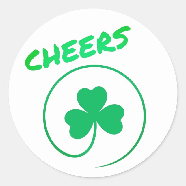 Chever Clover Kleeblatt Irish Green St Patricks Da Runder Aufkleber (Vorderseite)