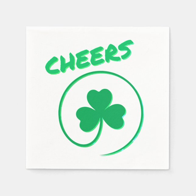 Chever Clover Kleeblatt Irish Green St Patricks Da Serviette (Vorderseite)