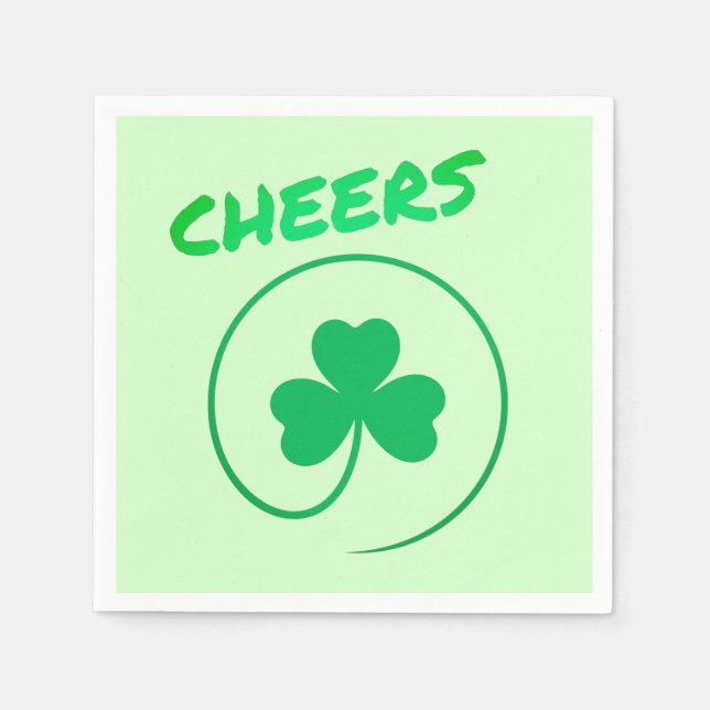 Chever Clover Kleeblatt Irish Green St Patricks Da Serviette (Vorderseite)