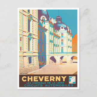 Cheverny France Vintage Reise Postkarte