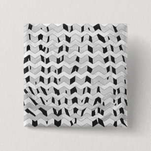 Cheveron Tiger Black and White Print Button