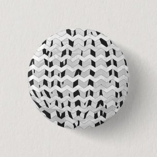 Cheveron Tiger Black and White Print Button