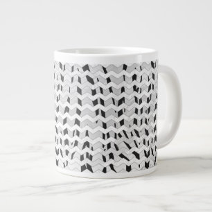 Cheveron Tiger Black and White Print Jumbo-Tasse