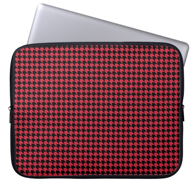 Chevon Karos Red und Black Laptopschutzhülle (Vorderseite)