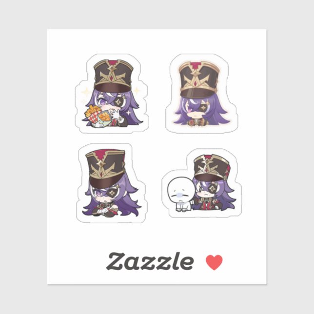Chevreuse Genshin Impact 4er Stickerbogen Aufkleber (Blatt)