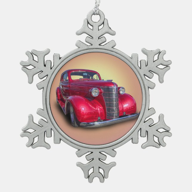 CHEVROLET 1938 SCHNEEFLOCKEN Zinn-Ornament (Vorderseite)