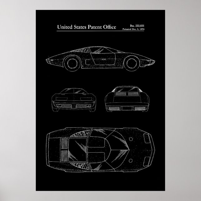 Chevrolet Aerovette Concept Car Patent Poster (Vorne)