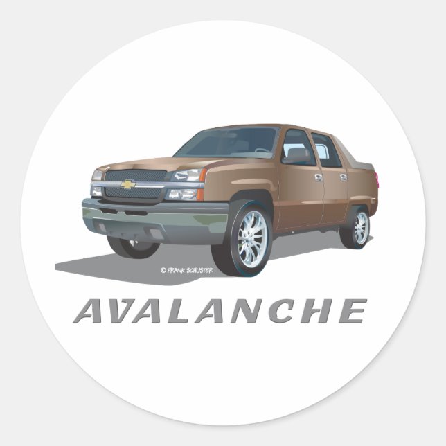 Chevrolet Avalanche Gold Runder Aufkleber (Vorderseite)