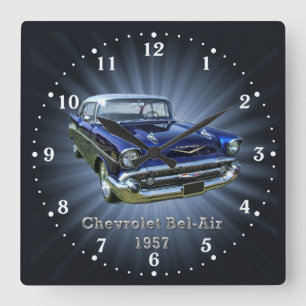Chevrolet Bel-Air 1956 Wall Clock Quadratische Wanduhr