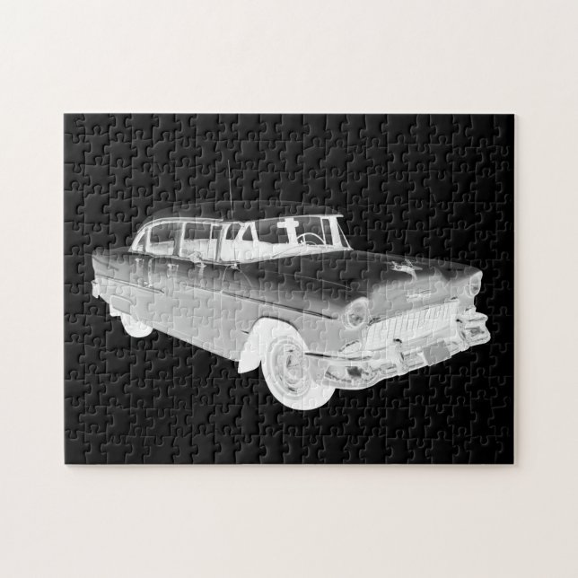 Chevrolet-Bel Air-klassische Auto-Kunst 1955 Puzzle (Horizontal)