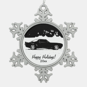 Chevrolet- Camarorollen-Schuss Schneeflocken Zinn-Ornament