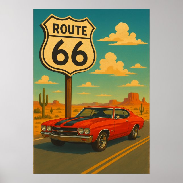 Chevrolet Chevelle SS - Route 66 Poster (Vorne)