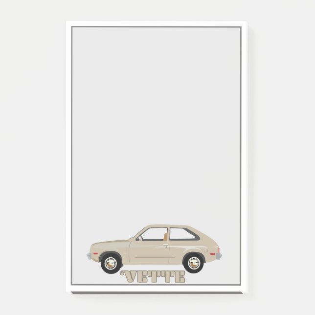 Chevrolet Chevette Vette beige Retro Klassiker Post-it Klebezettel (Vorderseite)