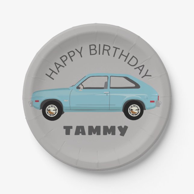 Chevrolet Chevette Vette Retro Klassiker Pappteller (Vorderseite)