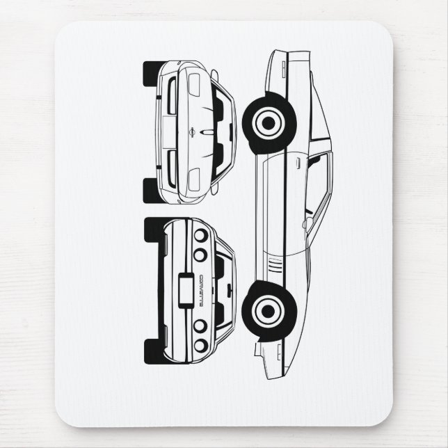 Chevrolet Corvette Diagramm 1984 Mousepad (Vorne)
