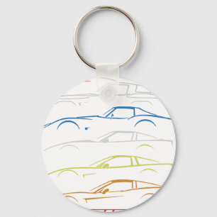 Chevrolet Corvette T-Shirt  Schwarz mit 1953-2019  Schlüsselanhänger