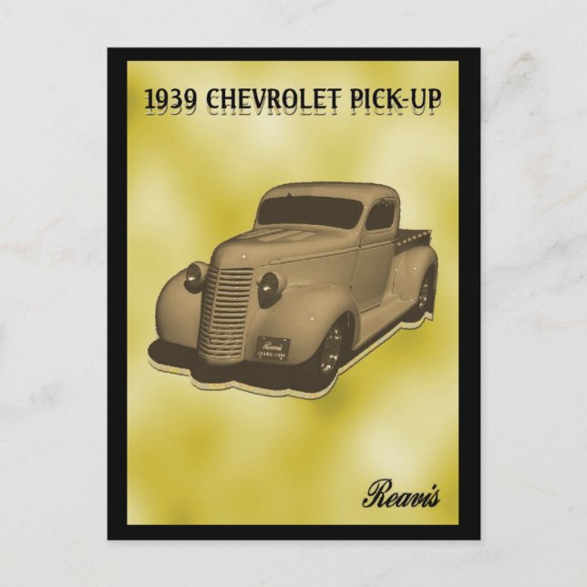 CHEVROLET-LIEFERWAGEN 1939 POSTKARTE (Vorderseite)