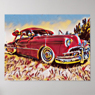 Chevrolet Lowrider Bomb Red Low Rider Chevrolet Ar Poster