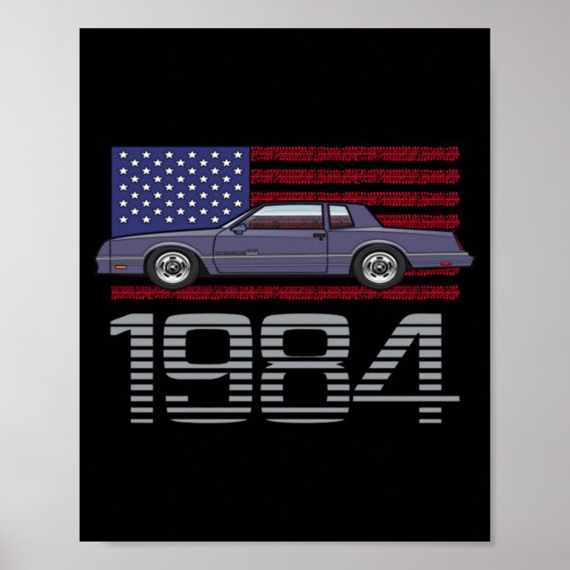 Chevrolet Monte Carlo Blau 1984  Poster (Vorne)