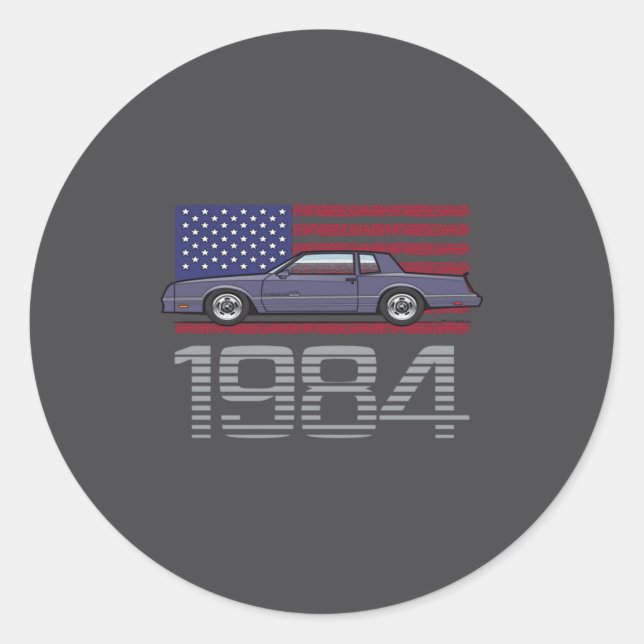 Chevrolet Monte Carlo Blue 1984  Runder Aufkleber (Vorderseite)