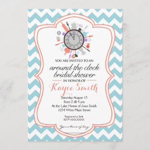 Chevron Around the Clock Brautparty-Einladung Einladung