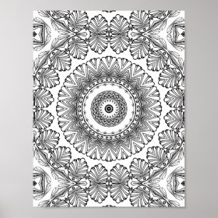 Chevron-Blatt-Berst-Färbeseite-Muster-Kunstwerk Poster