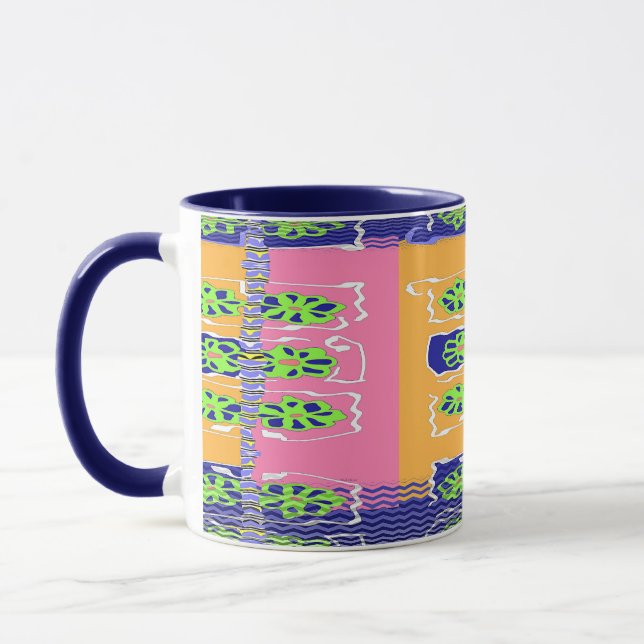 Chevron Blau Grün  Tasse (Links)