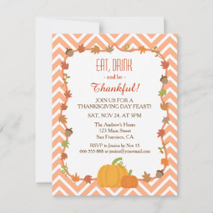 Chevron Einladungen zum Thanksgiving-Dinner