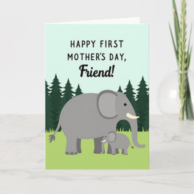 Chevron Elefant Muttermilchkarte Karte (Vorderseite)