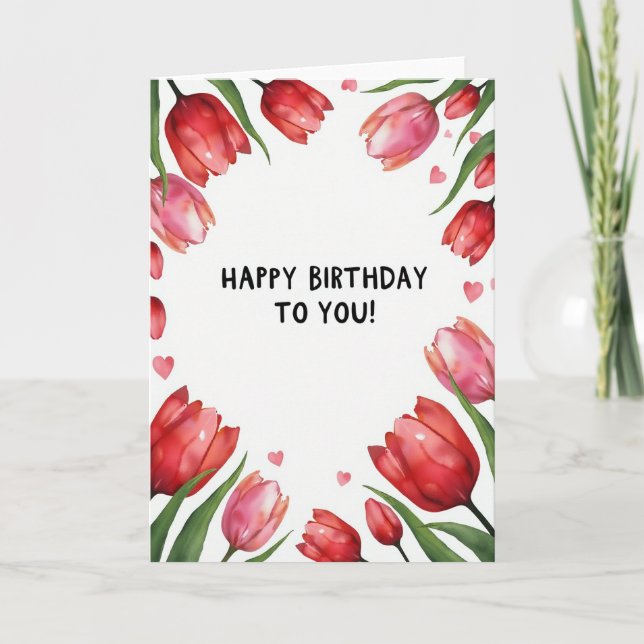 Chevron Festive Bloom Karte (Vorderseite)