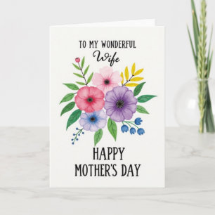 Chevron Floral Ehefrauen-Tag-Karte Karte