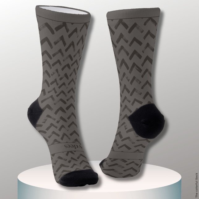 Chevron Hellgrau und Dunkelgrau Name Socken (Von Creator hochgeladen)