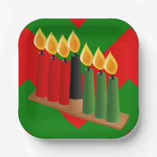 Chevron Kwanzaa  Pappteller