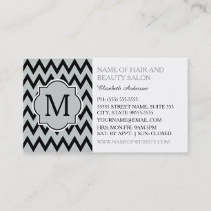 Chevron-Monogramm-Frisierschönheit Visitenkarte