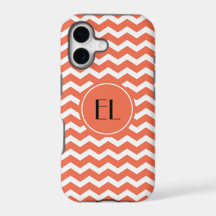Chevron-Monogramm Tangerine/Orange iPhone-Hülle