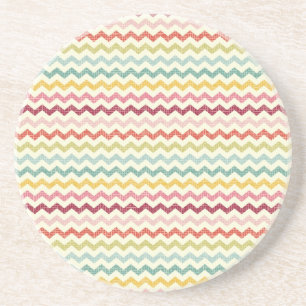 Chevron-Muster 4 Sandstein Untersetzer