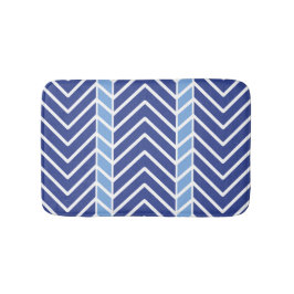 Chevron-Muster Blau Badematte