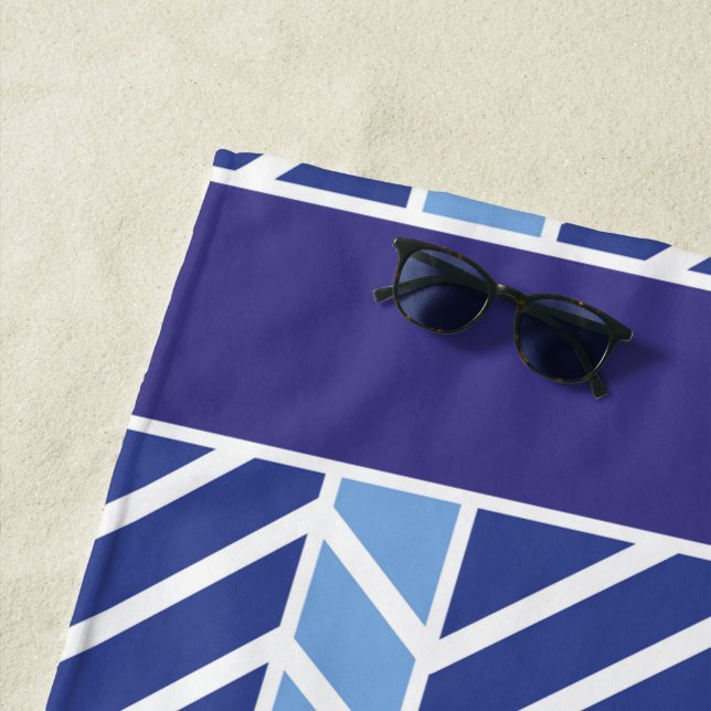 Chevron-Muster Blau Strandtuch (Beispiel)