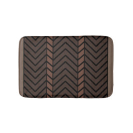 Chevron-Muster Braun Badematte