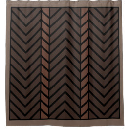 Chevron-Muster Braun Duschvorhang