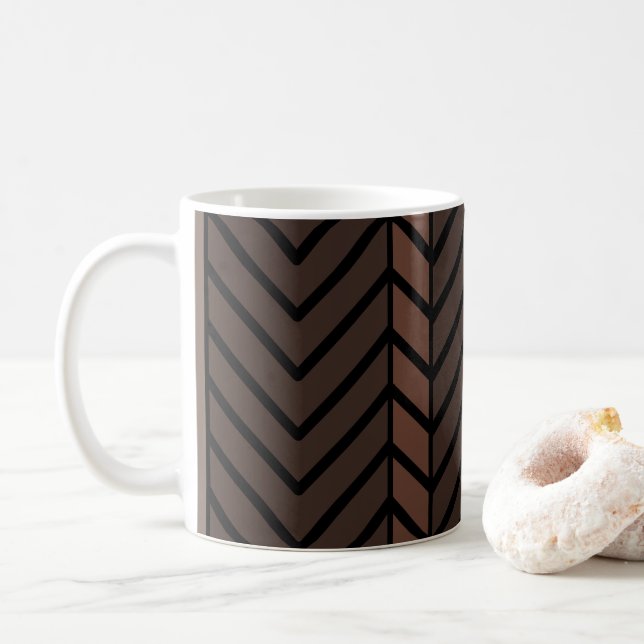 Chevron-Muster Braun Kaffeetasse (Mit Donut)