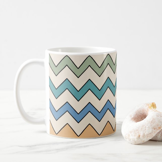 Chevron Nature Vibes Kaffeetasse (Mit Donut)