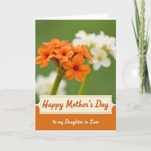 Chevron Orange Blumenfamilienkarte Karte